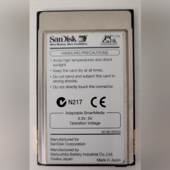 SanDisk PC Card Adapter for Smart Media Grade A Flash Memory Card SDDR-60-01 - Picture 2 of 3